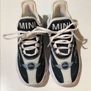 Mini Cooper logo Black and White Sneakers with Chunky Design